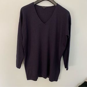 Eileen Fisher Merino wool Tunic sweater Med Navy